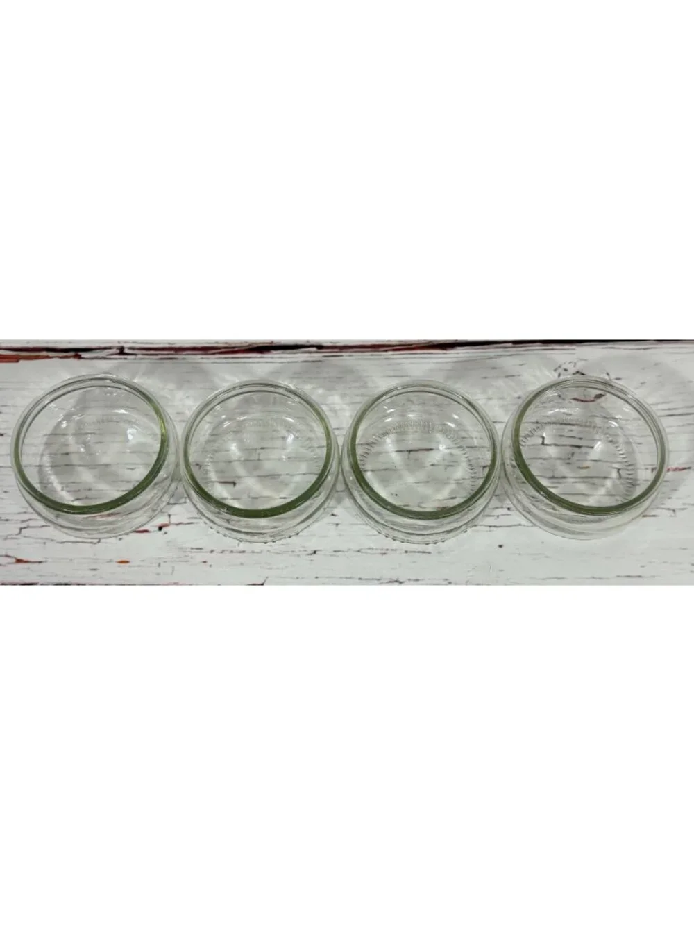 Clear Glass Dessert Ramekins Round Bowls 3.25” Set of 4 Condiments Or Prep Gü